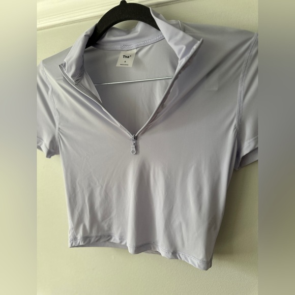 Aritzia | TNA Mendocino Pale Violet Half Zip Crop Top - Picture 3 of 4